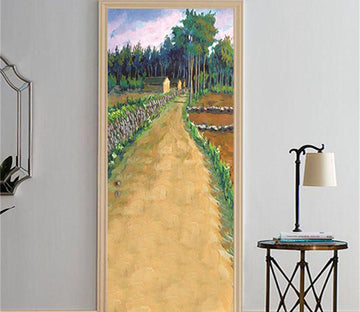 3D folk House Road painting door mural Wallpaper AJ Wallpaper 