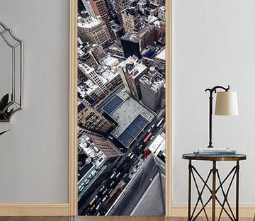 3D modern high-rise buildings door mural Wallpaper AJ Wallpaper 