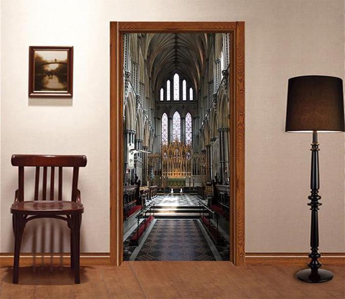 3D magnificent church door mural Wallpaper AJ Wallpaper 