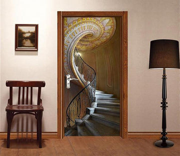 3D rotating wooden stair door mural Wallpaper AJ Wallpaper 