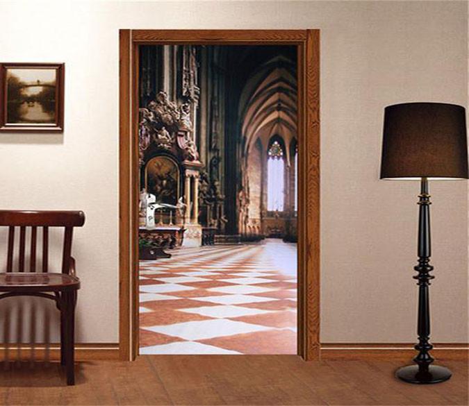 3D grand palace 78 door mural Wallpaper AJ Wallpaper 