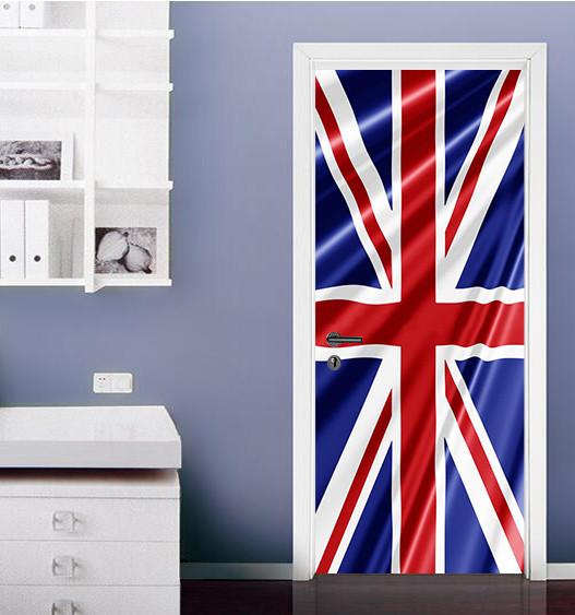 3D british flag painting door mural Wallpaper AJ Wallpaper 