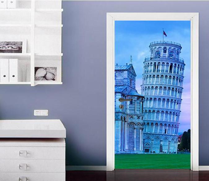 3D high-rise building door mural Wallpaper AJ Wallpaper 