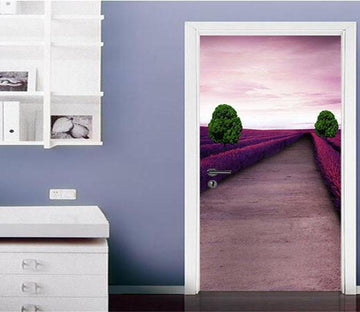 3D la route de lavande door mural Wallpaper AJ Wallpaper 