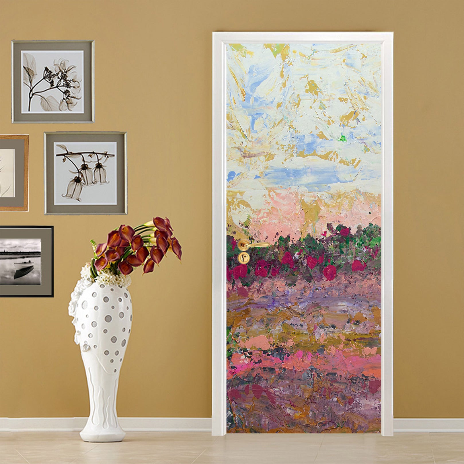 3D Flowers Painting 93214 Allan P. Friedlander Door Mural