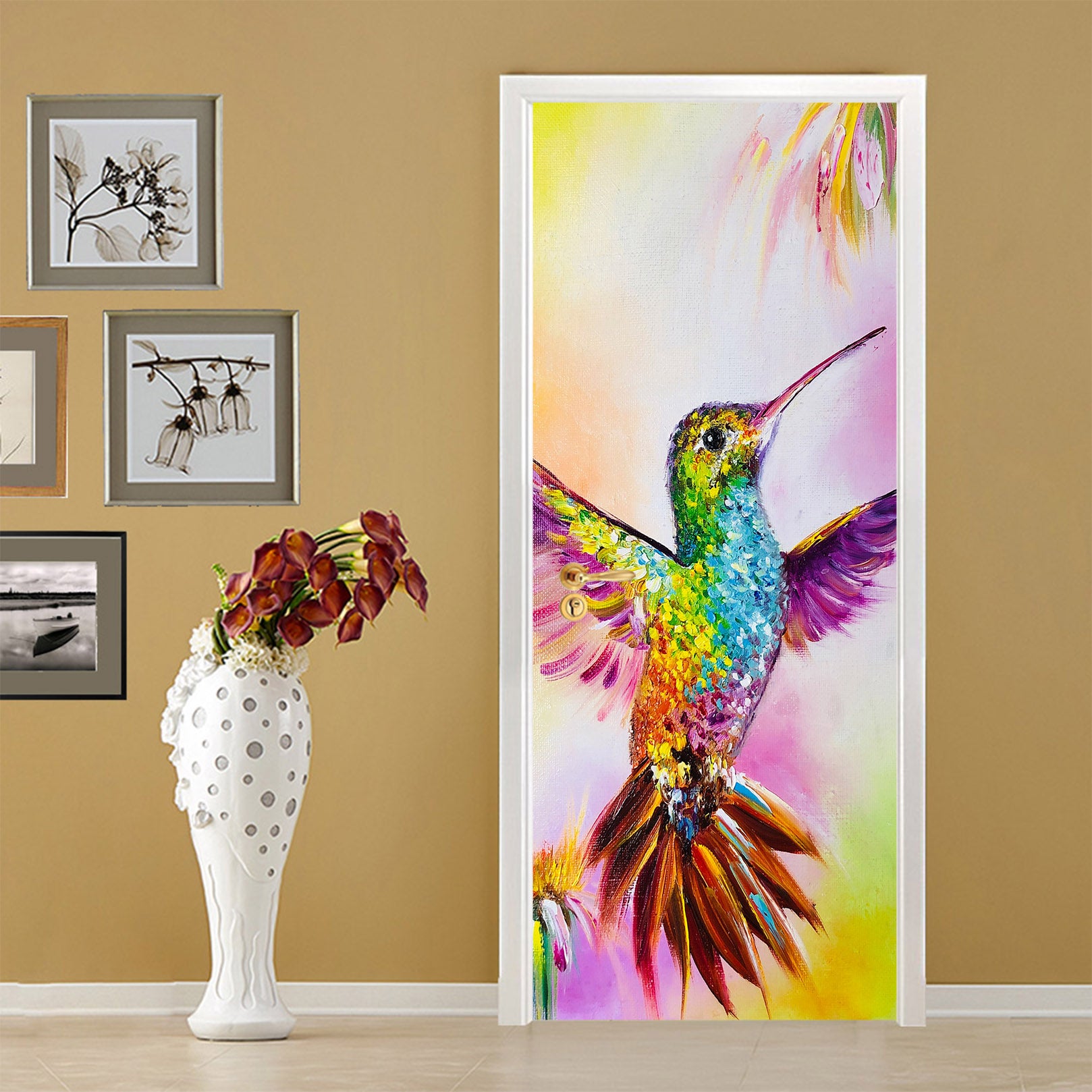 3D Colorful Bird 3242 Skromova Marina Door Mural
