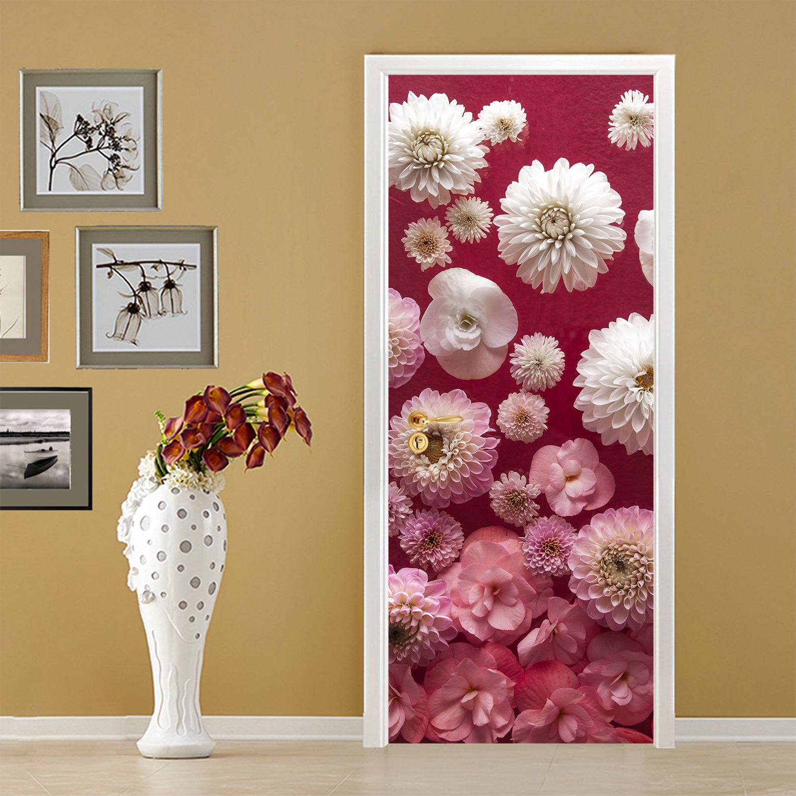 3D Flowers Chrysanthemum 101135 Assaf Frank Door Mural