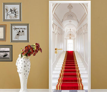 3D circular dome top the red carpet corridor door mural Wallpaper AJ Wallpaper 