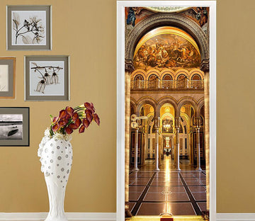 3D utility model circular arch door mural Wallpaper AJ Wallpaper 