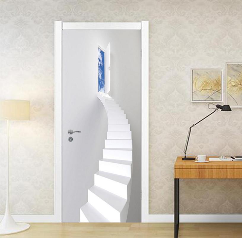 3D stairway to the window of the sky door mural Wallpaper AJ Wallpaper 