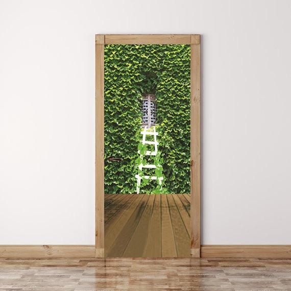 3D Ivy window white staircase door mural Wallpaper AJ Wallpaper 