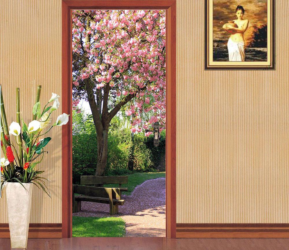 3D blooming tree davenport sward door mural Wallpaper AJ Wallpaper 