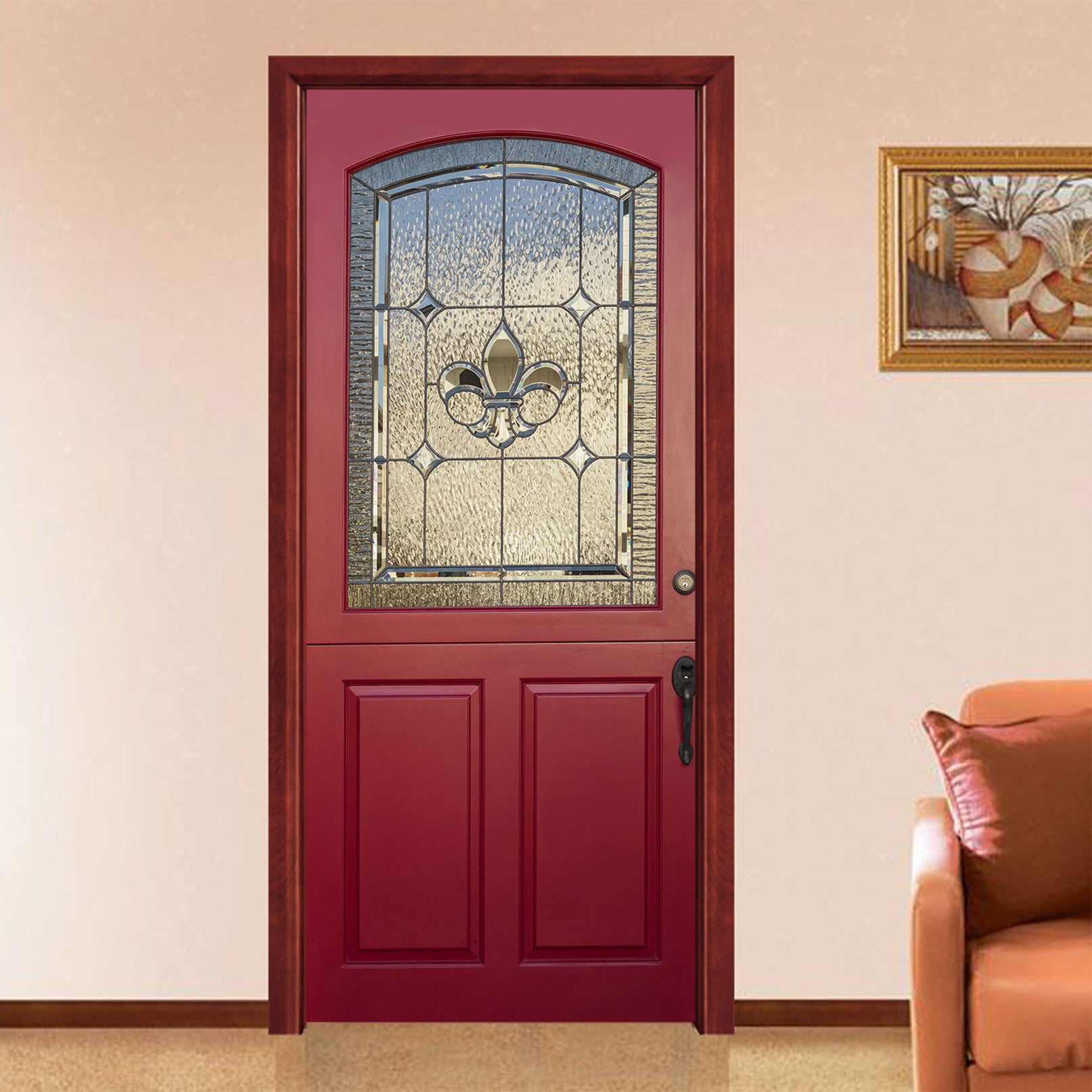 3D Red Door Glass 015 Door Mural