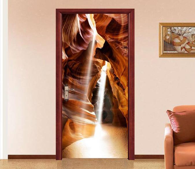3D light in the mountains door mural Wallpaper AJ Wallpaper 