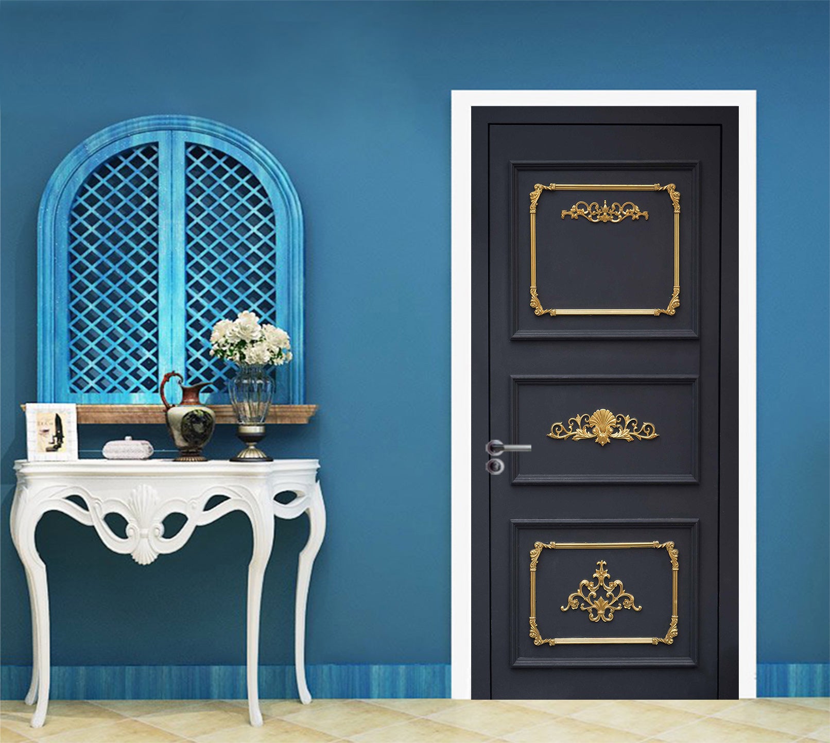 3D Metal Pattern Door 032 Door Mural