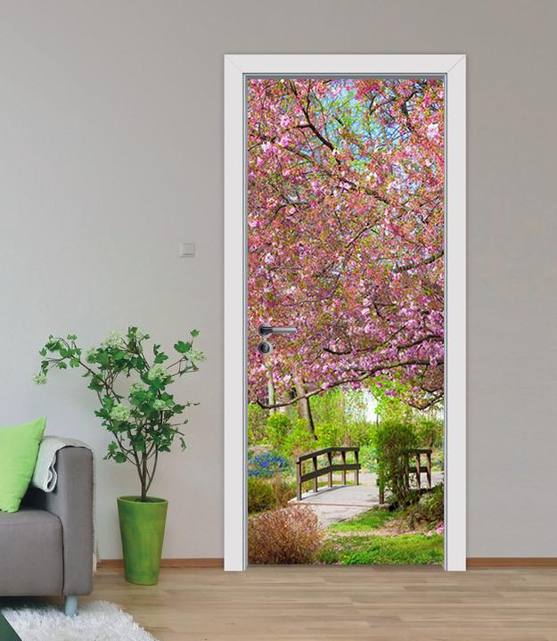 3D flower nature spring tree door mural Wallpaper AJ Wallpaper 