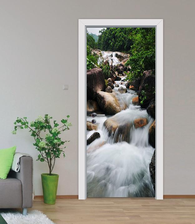 3D stones under the river door mural Wallpaper AJ Wallpaper 