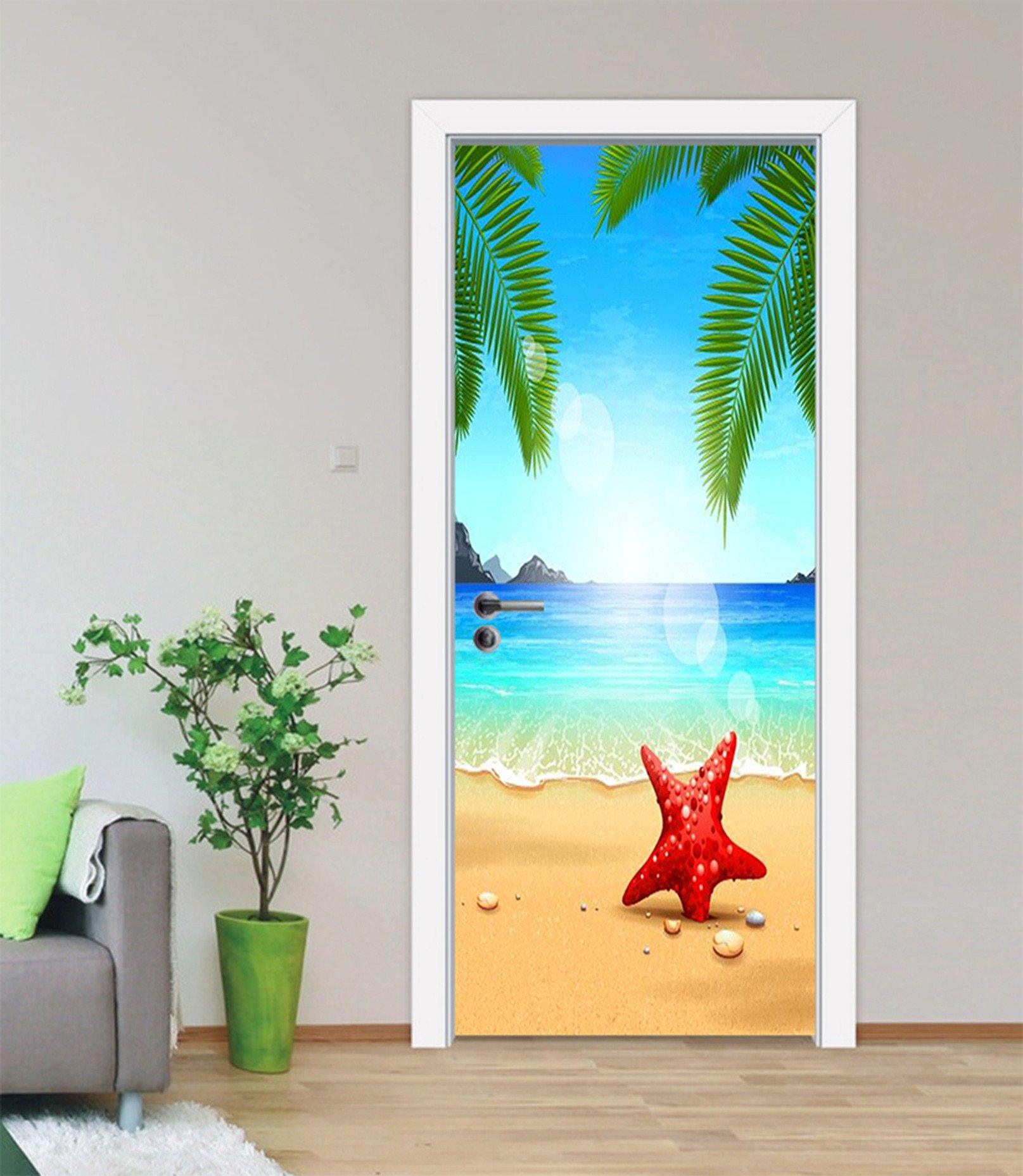 3D Beach Starfish 51 Door Mural Wallpaper AJ Wallpaper 