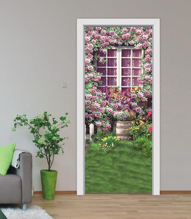 3D window flower grassland door mural Wallpaper AJ Wallpaper 