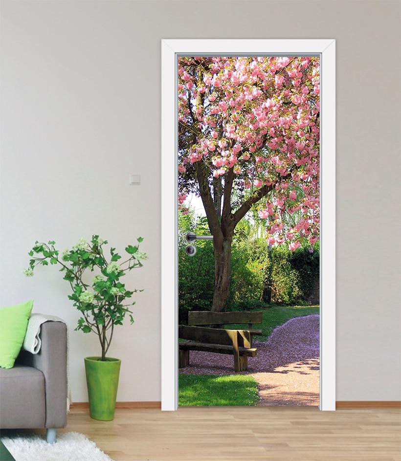 3D blooming tree davenport sward door mural Wallpaper AJ Wallpaper 