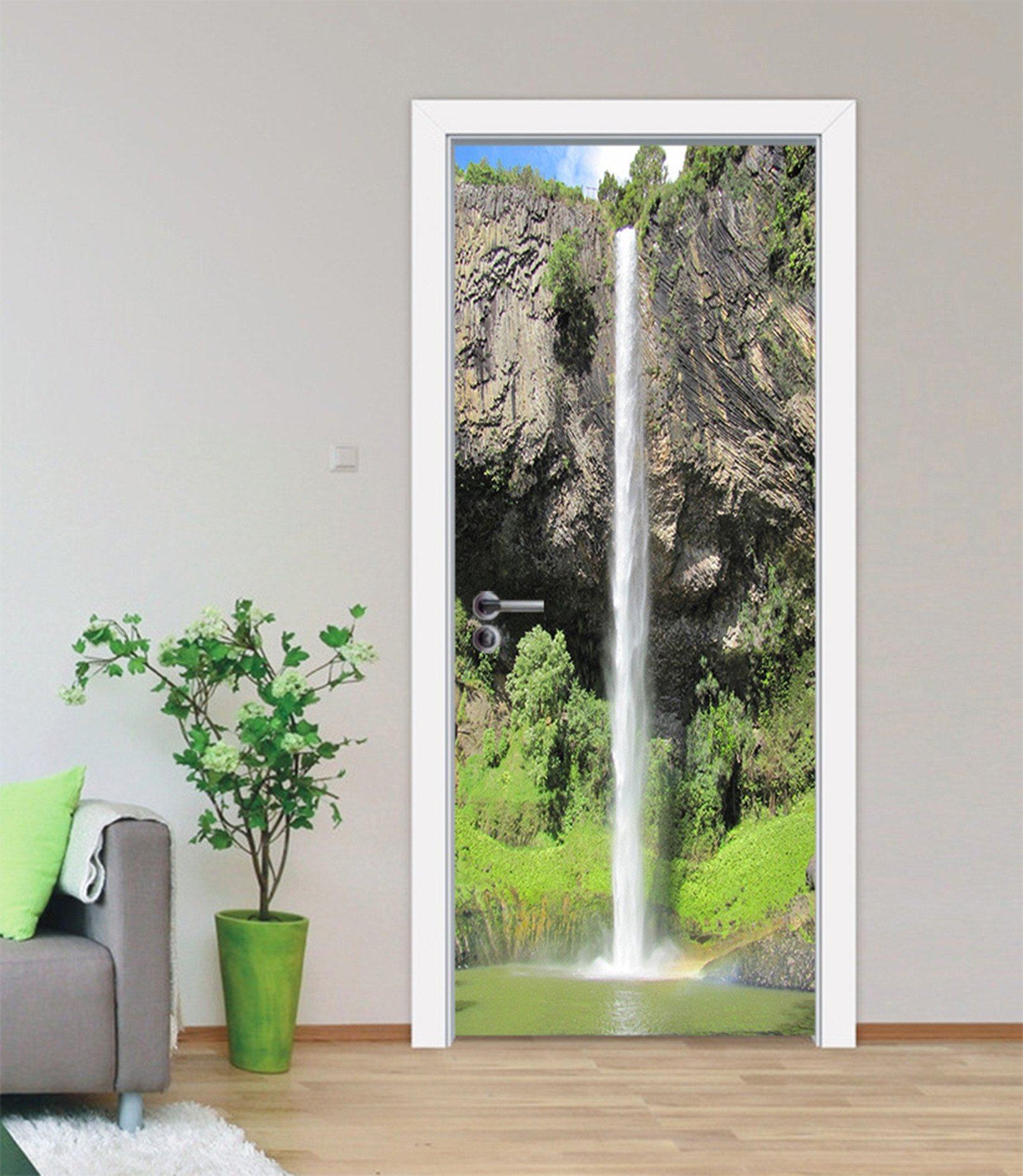 3D Linear Waterfall 34 Door Mural Wallpaper AJ Wallpaper 