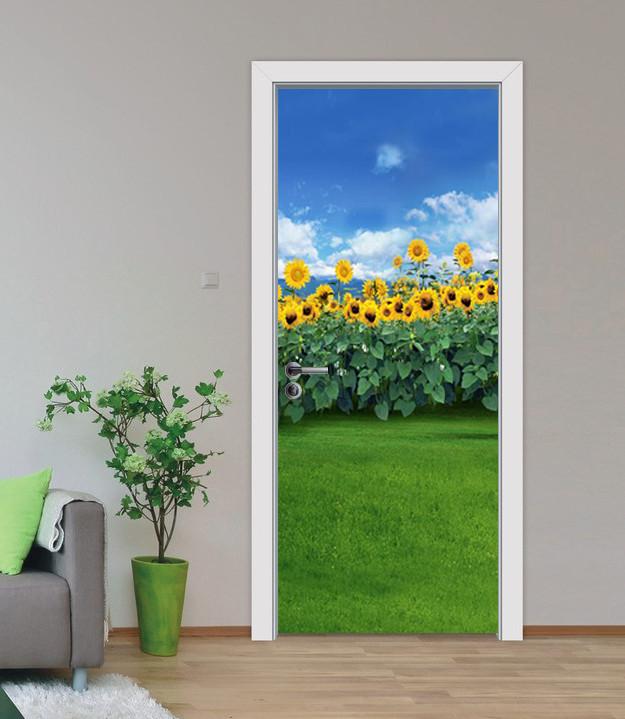 3D sunflower field heaven door mural Wallpaper AJ Wallpaper 