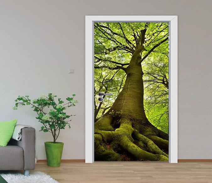 3D natural green treesdoor mural Wallpaper AJ Wallpaper 