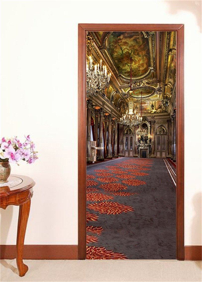 3D luxury ceiling living room door mural Wallpaper AJ Wallpaper 