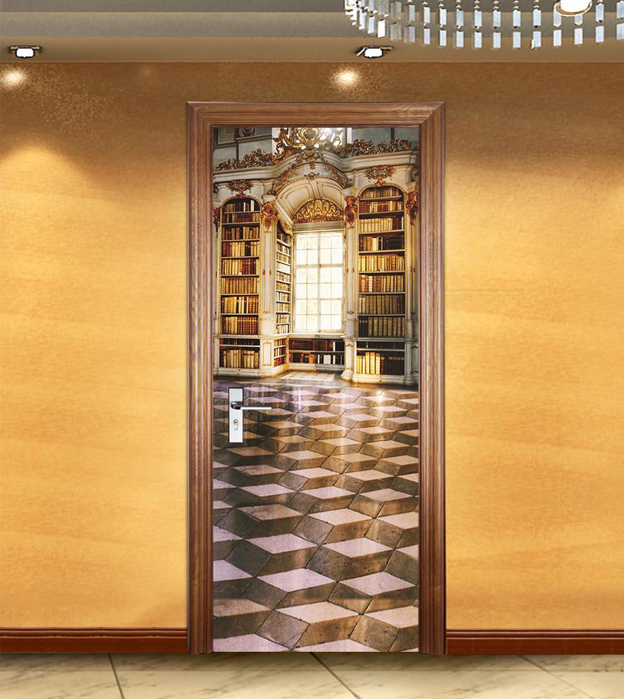 3D deluxe living room door mural Wallpaper AJ Wallpaper 