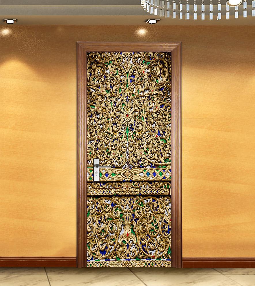 3D carving decorative pattern diamond painting door mural Wallpaper AJ Wallpaper 