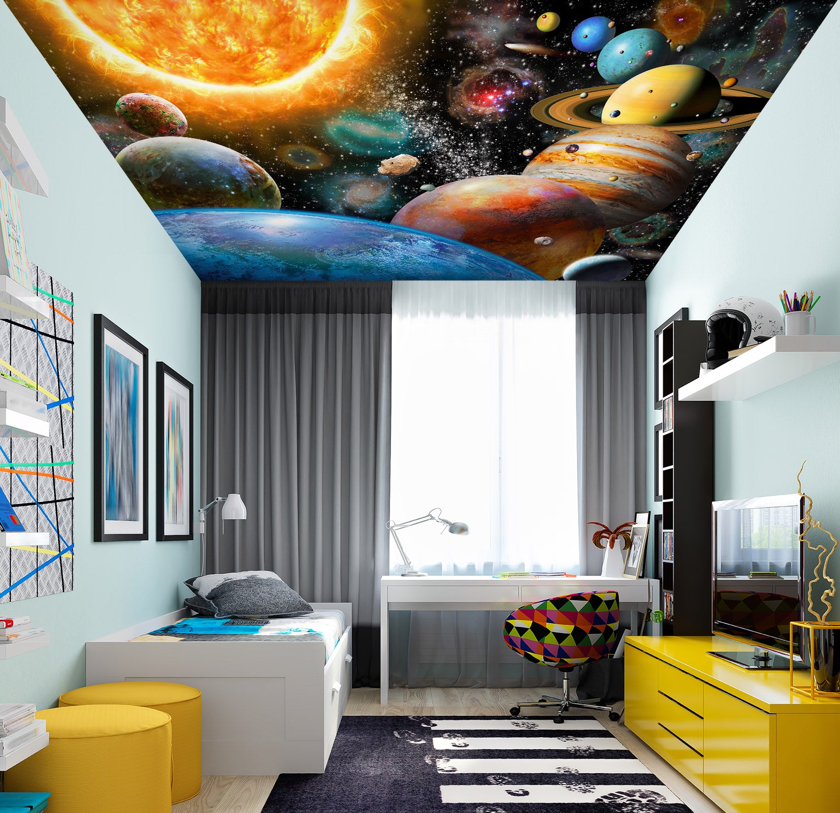 3D Galaxy Planet 1002 Adrian Chesterman Ceiling Wallpaper Murals