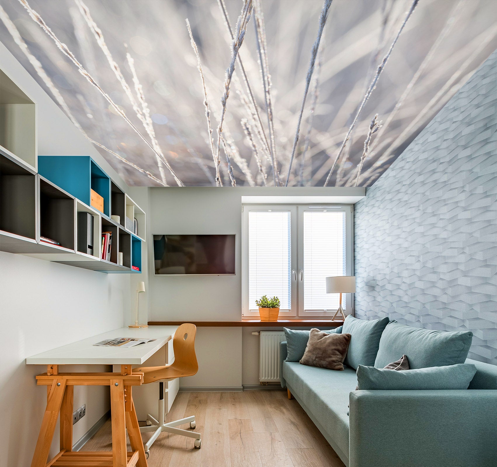 3D Gray Grass 2596 Assaf Frank Ceiling Wallpaper Murals