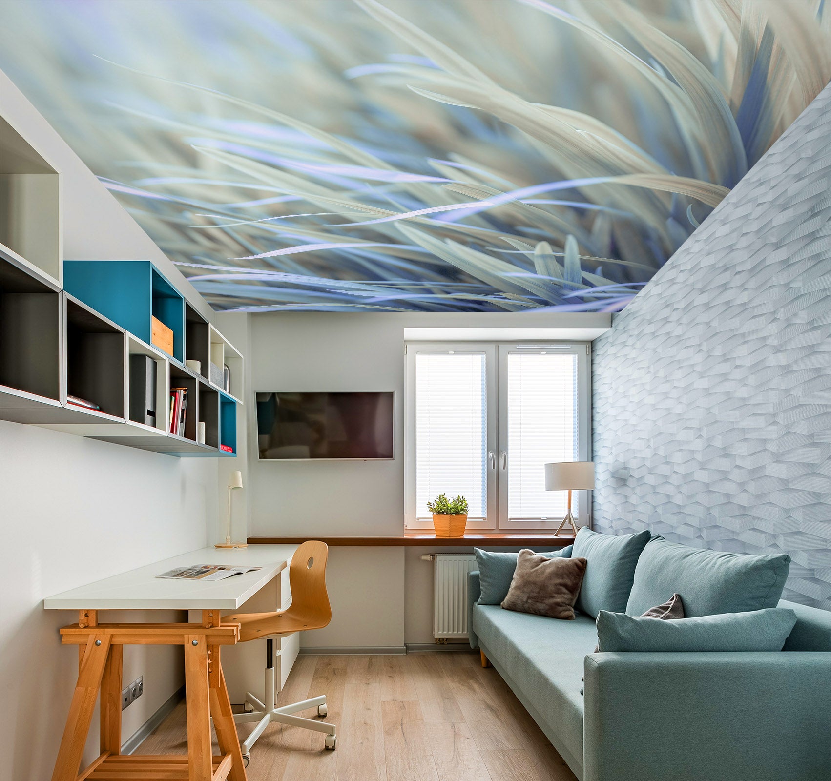 3D Green Grass 2593 Assaf Frank Ceiling Wallpaper Murals