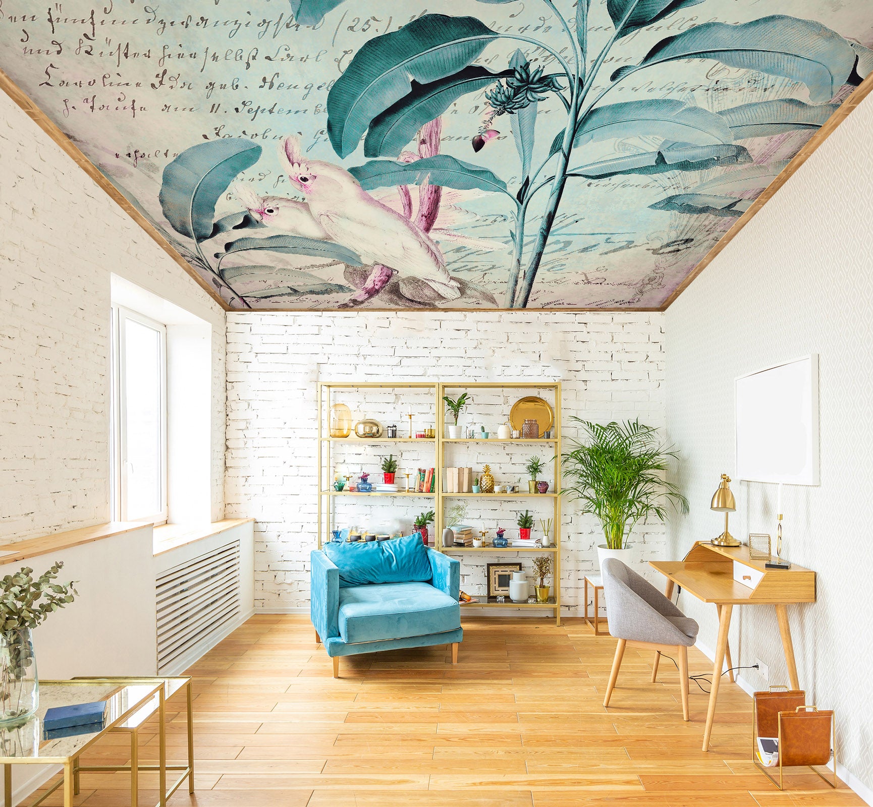 3D Leaf Bird 5263 Andrea Haase Ceiling Wallpaper Murals