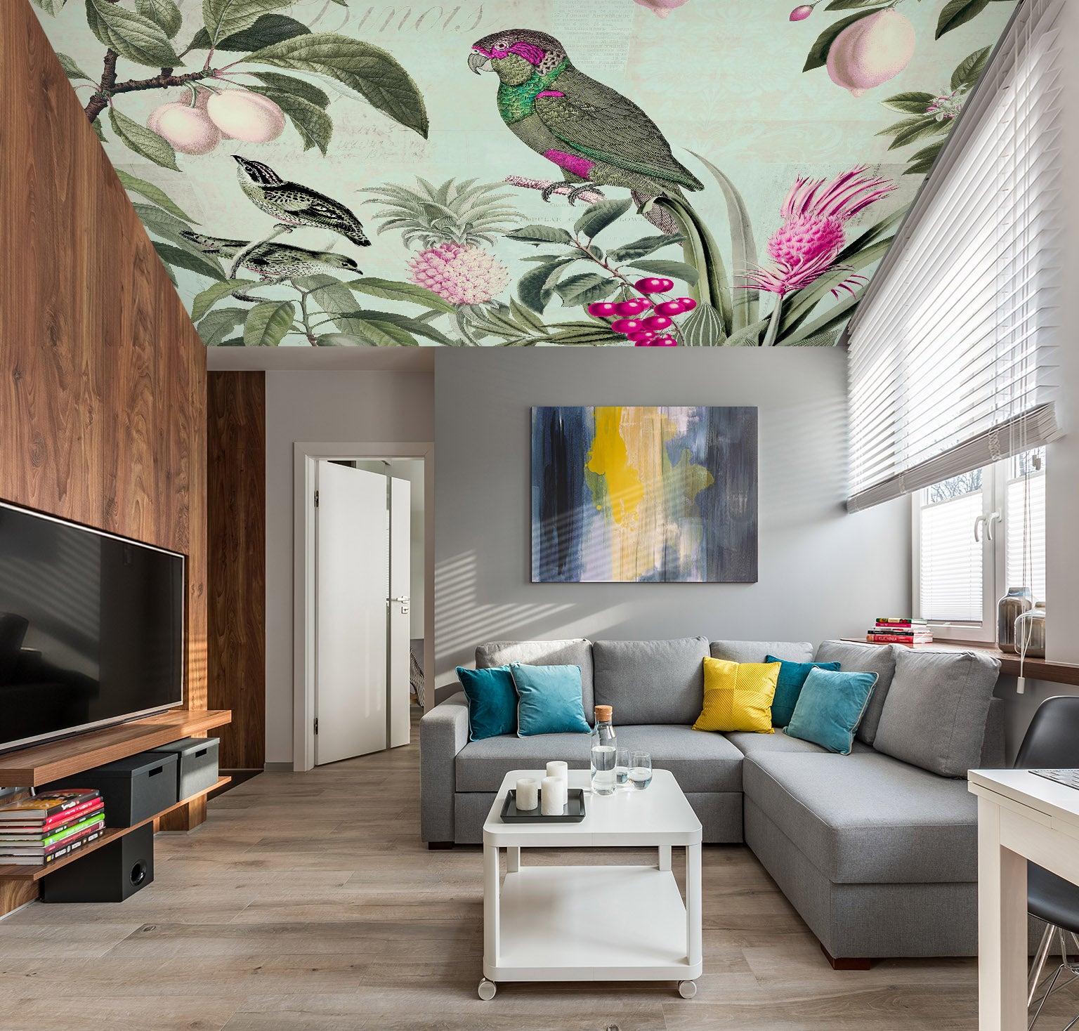 3D Parrot Fruit 979 Andrea Haase Ceiling Wallpaper Murals