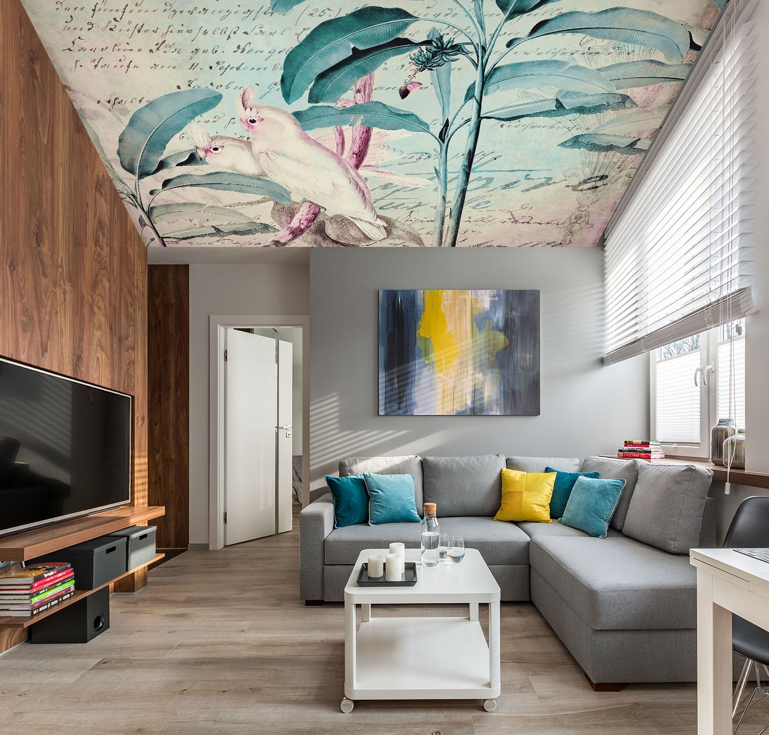 3D Leaf Bird 5263 Andrea Haase Ceiling Wallpaper Murals