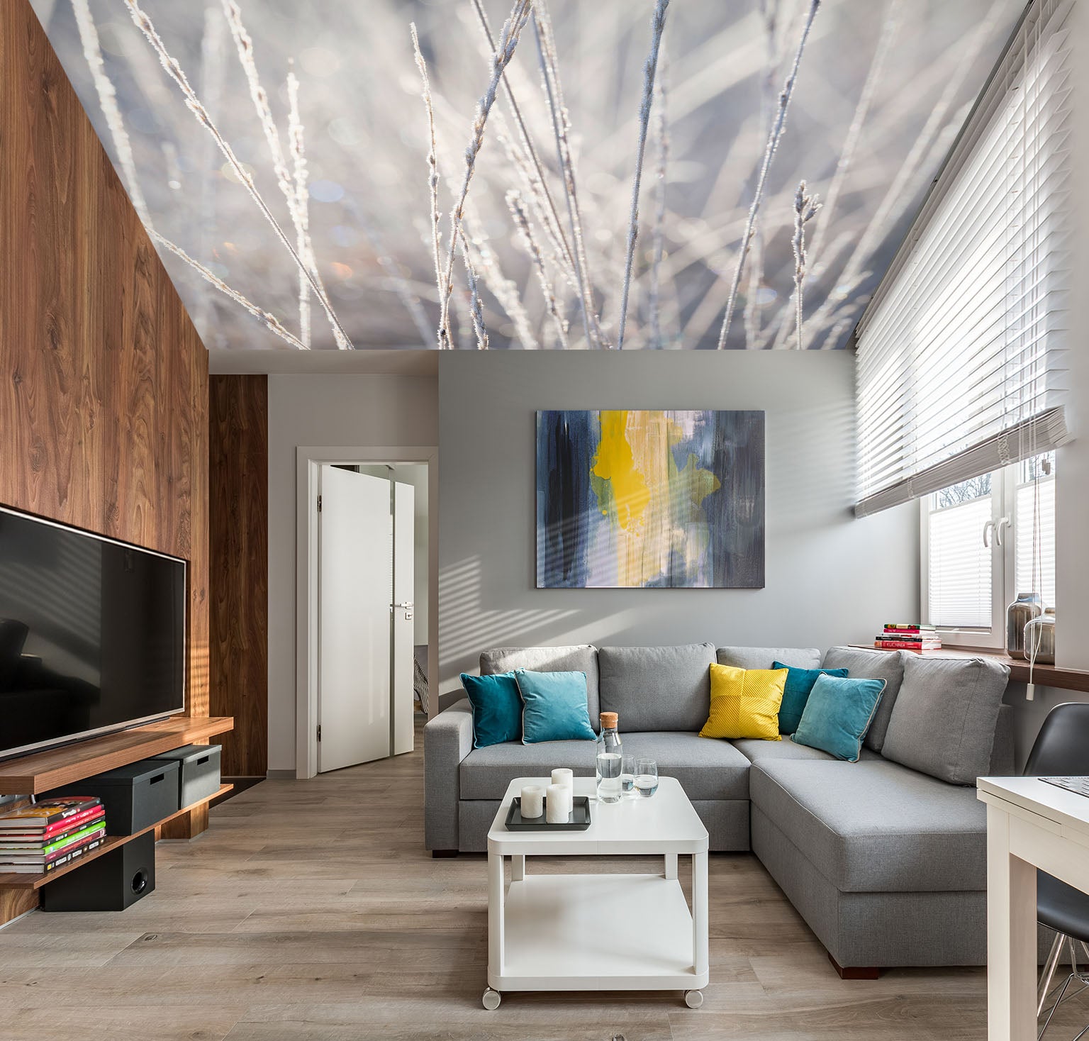 3D Gray Grass 2596 Assaf Frank Ceiling Wallpaper Murals