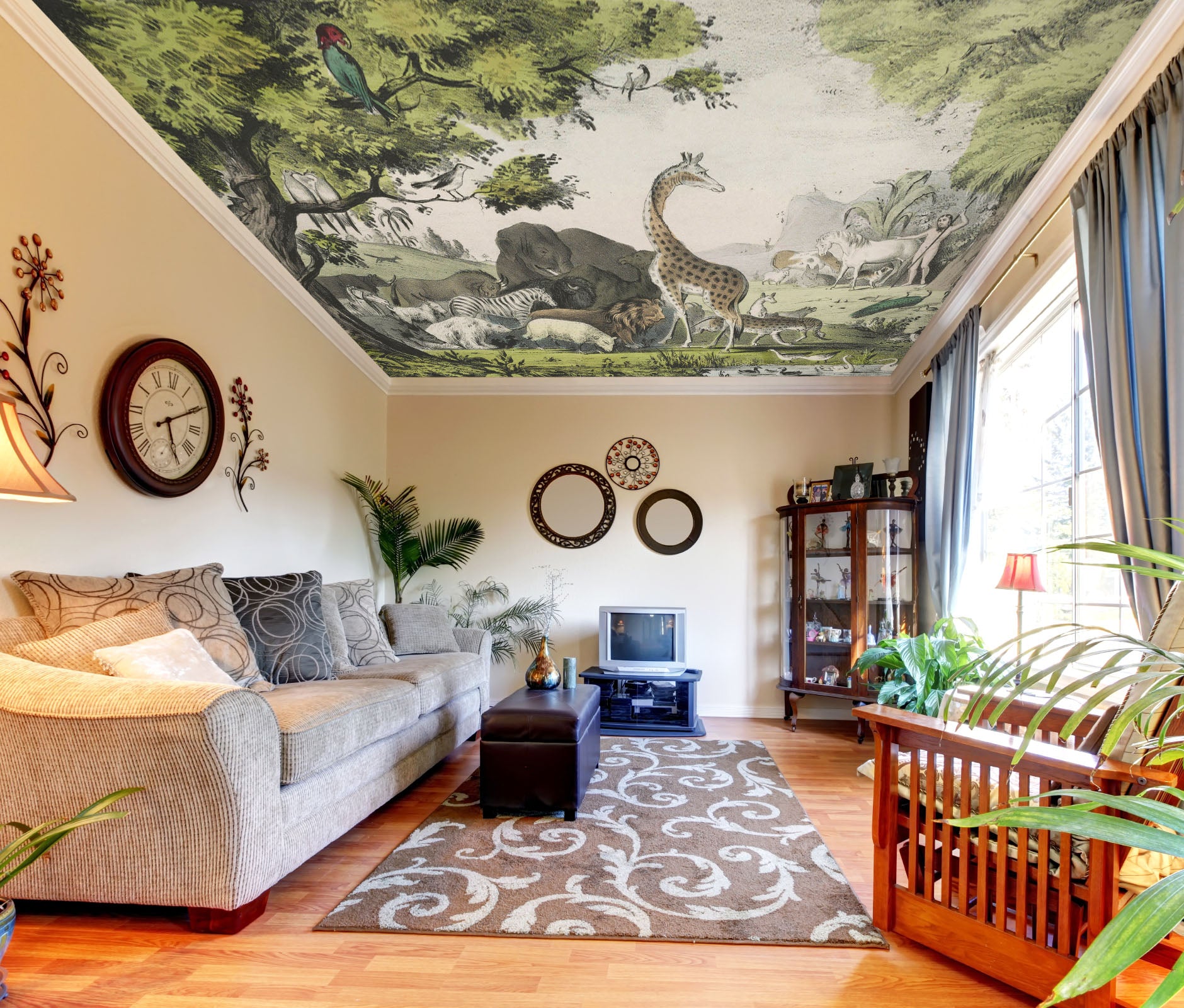 3D Giraffe Tree 961 Andrea Haase Ceiling Wallpaper Murals