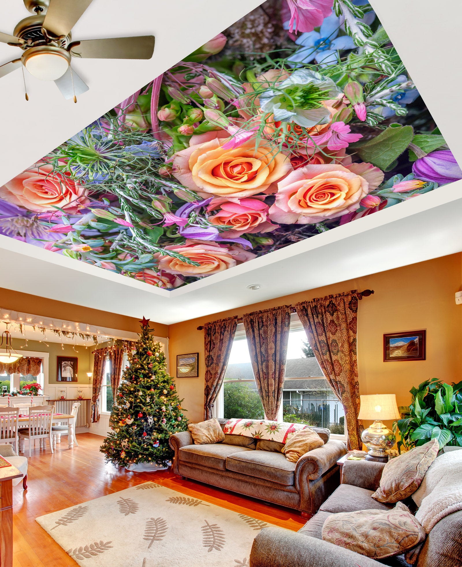3D Bright Roses 2594 Assaf Frank Ceiling Wallpaper Murals
