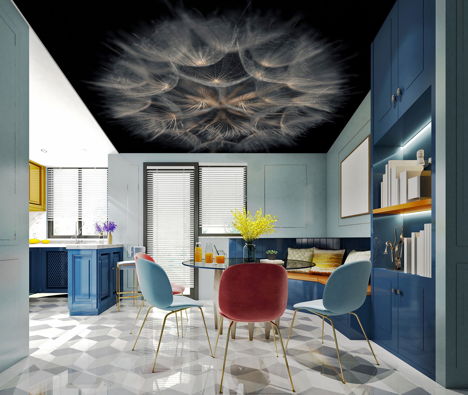 3D Dandelion Feather 2585 Assaf Frank Ceiling Wallpaper Murals