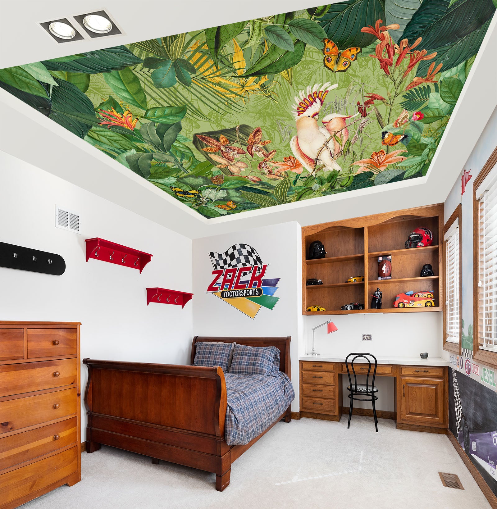3D Parrot Butterfly 969 Andrea Haase Ceiling Wallpaper Murals