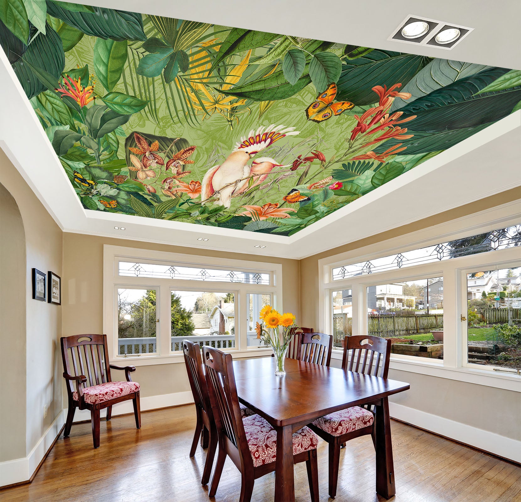 3D Parrot Butterfly 969 Andrea Haase Ceiling Wallpaper Murals