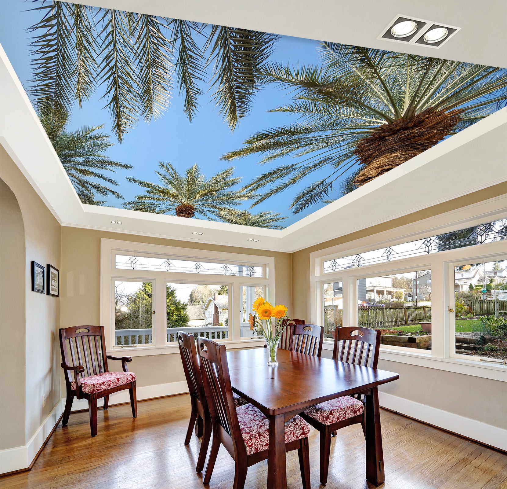 3D Sky Palm Tree 2595 Assaf Frank Ceiling Wallpaper Murals