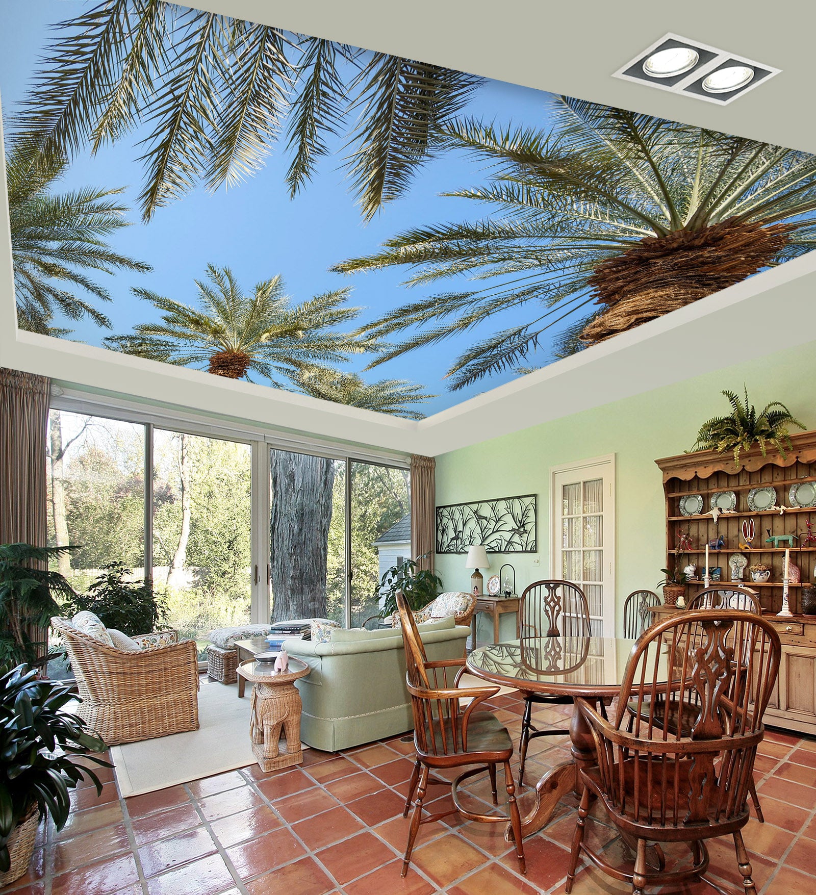 3D Sky Palm Tree 2595 Assaf Frank Ceiling Wallpaper Murals