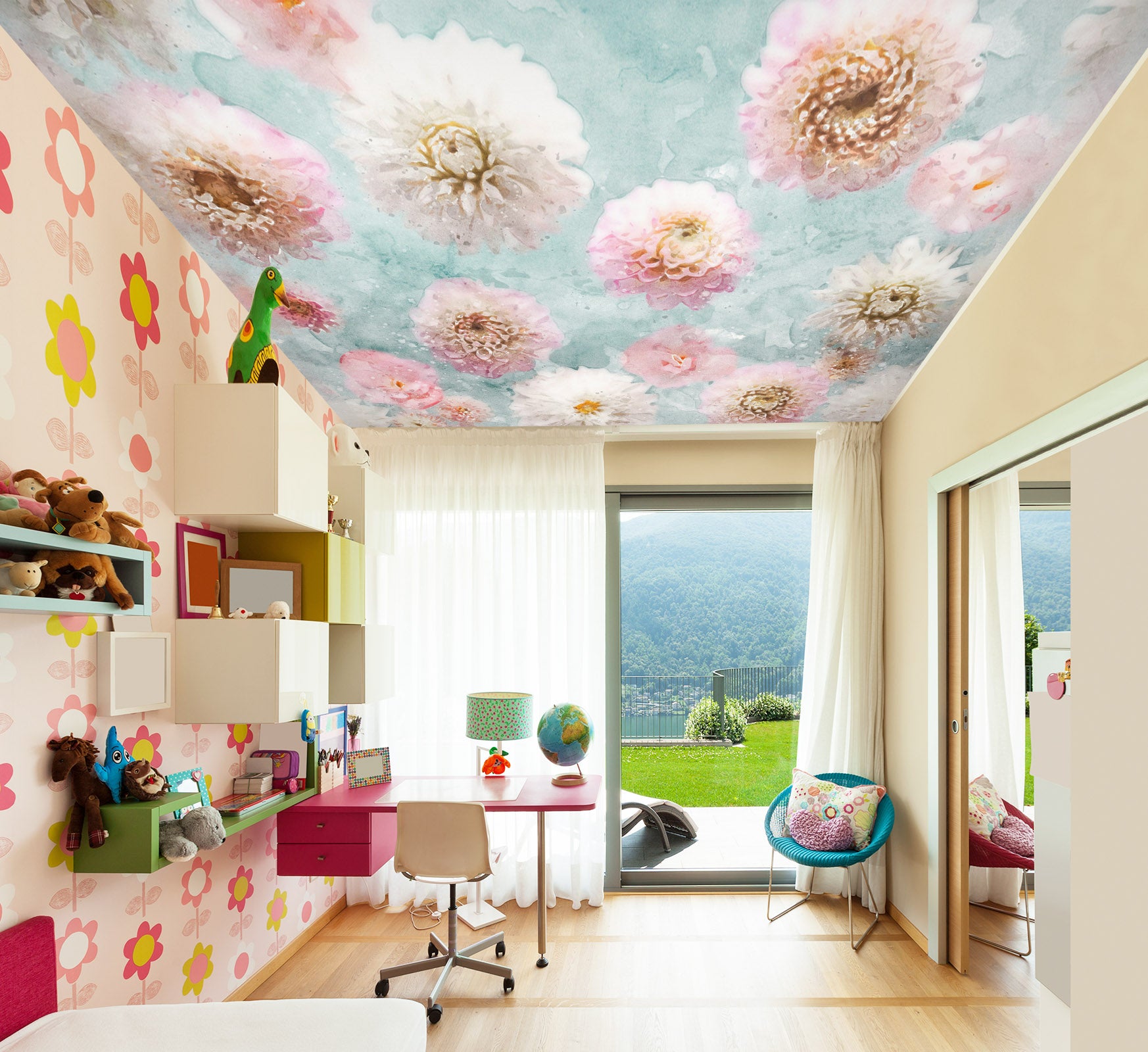 3D Flower Bud 2580 Assaf Frank Ceiling Wallpaper Murals