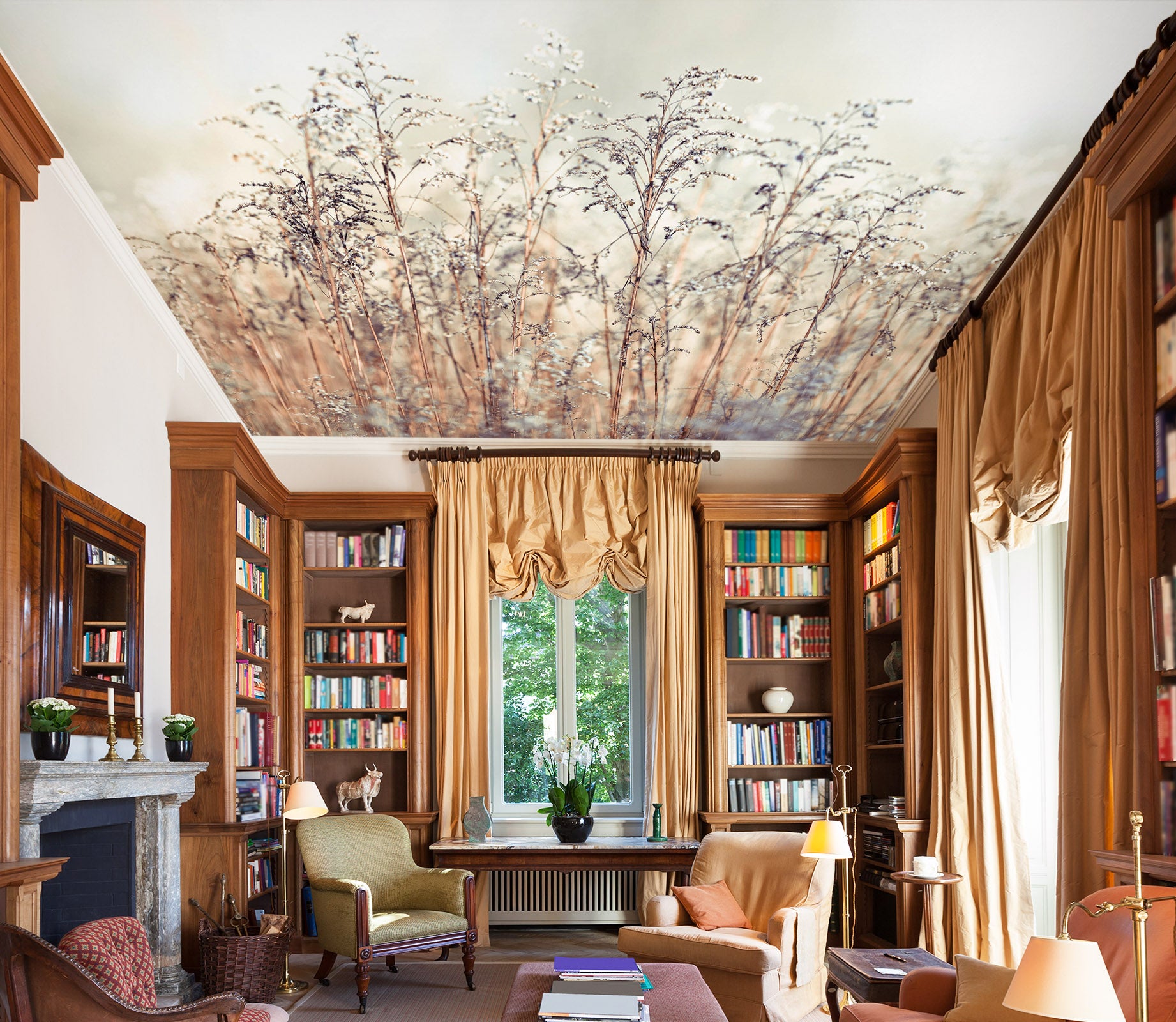 3D Dry Wildflowers 2571 Assaf Frank Ceiling Wallpaper Murals