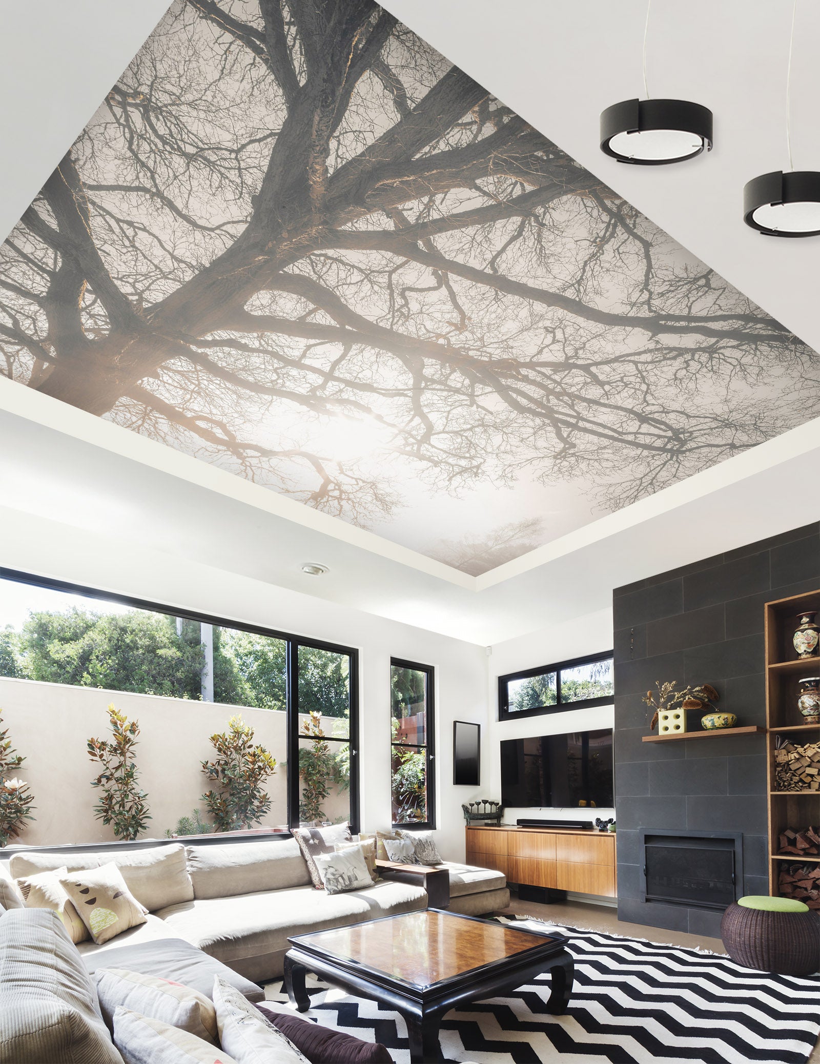 3D Sunlight Tree 2591 Assaf Frank Ceiling Wallpaper Murals