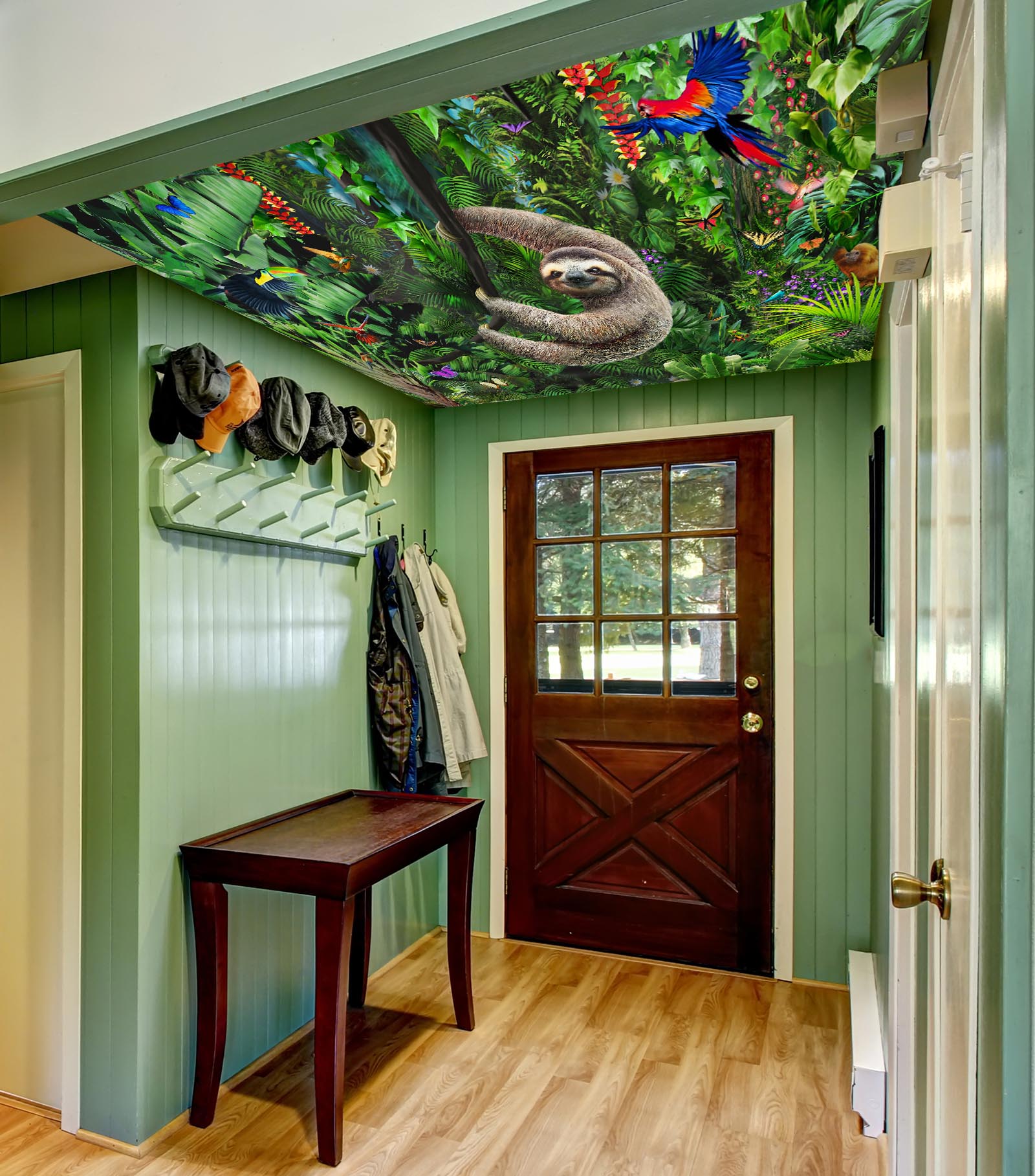 3D Forest Sloth 1010 Adrian Chesterman Ceiling Wallpaper Murals