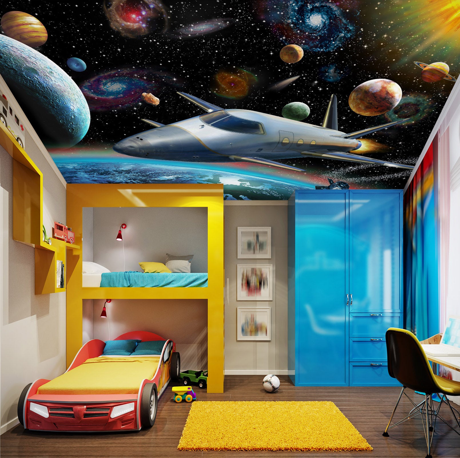 3D Starry Sky Planet 1008 Adrian Chesterman Ceiling Wallpaper Murals
