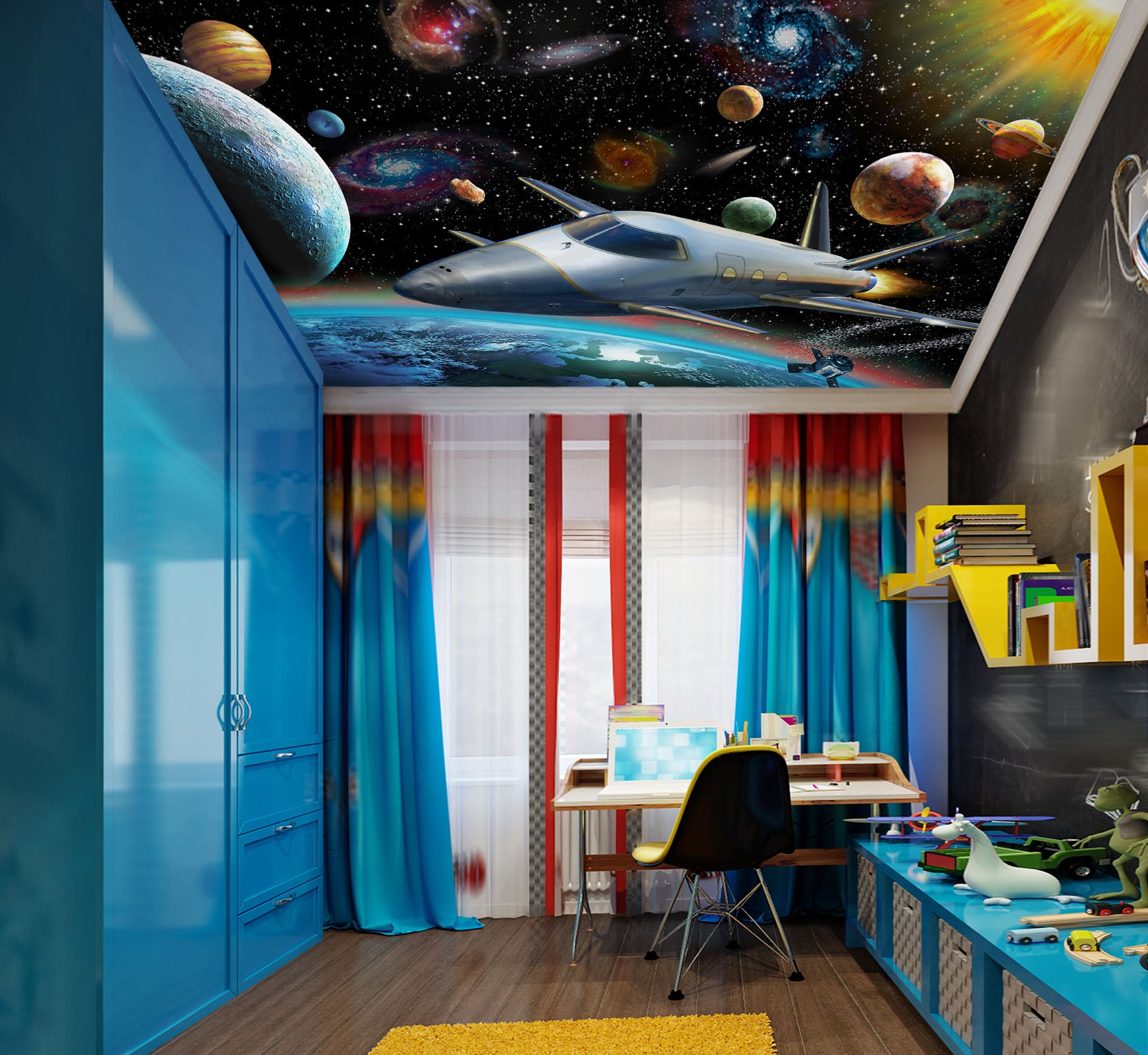 3D Starry Sky Planet 1008 Adrian Chesterman Ceiling Wallpaper Murals